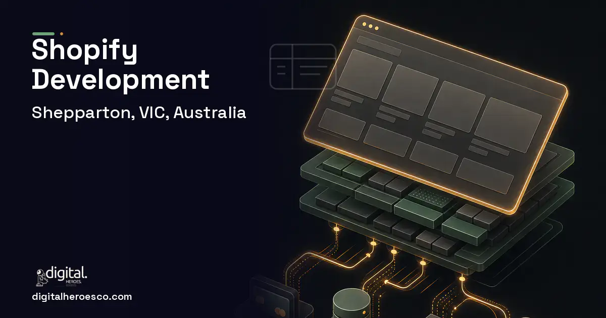 Shopify Development product interface illustration for Shepparton, VIC, Australia.