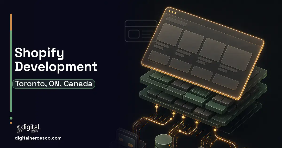Shopify Development product interface illustration for Toronto, ON, Canada.