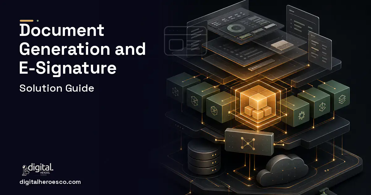 Custom Software Development product interface illustration for Document Generation and E-Signature in a Customer Portal.