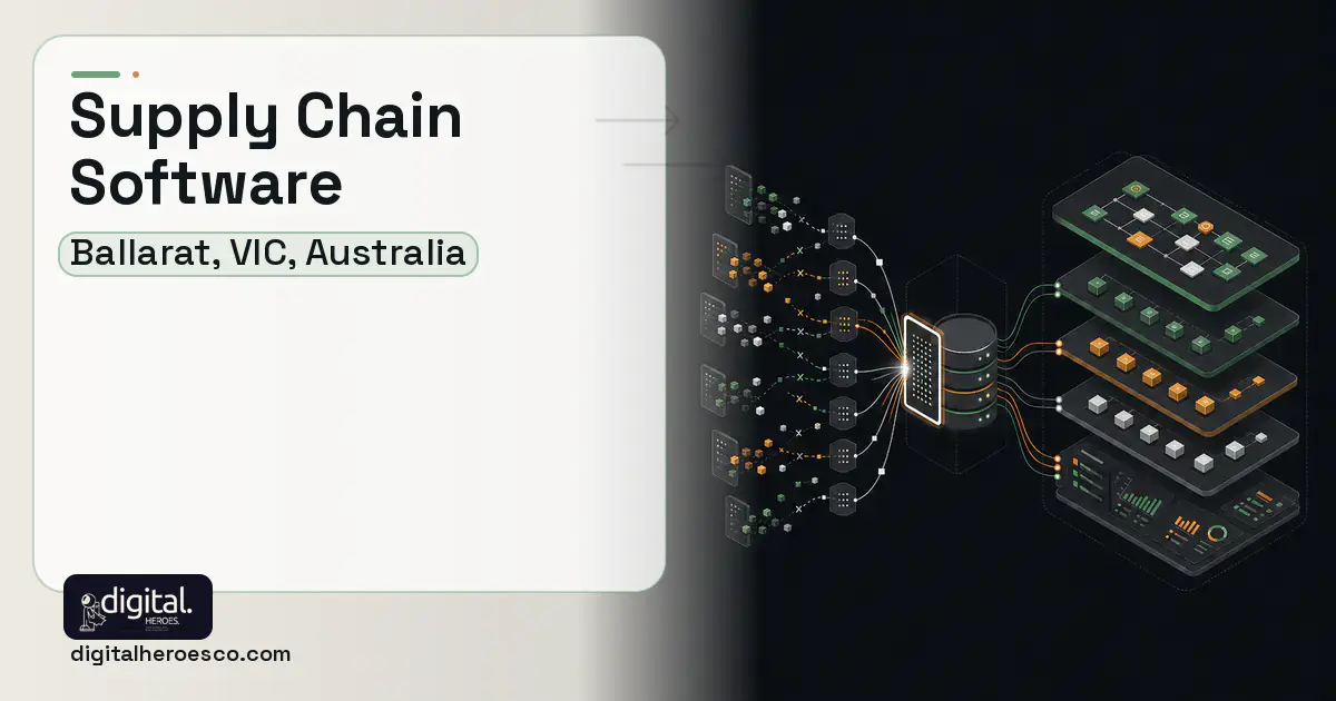 Supply Chain Software workflow illustration for Ballarat, VIC, Australia.