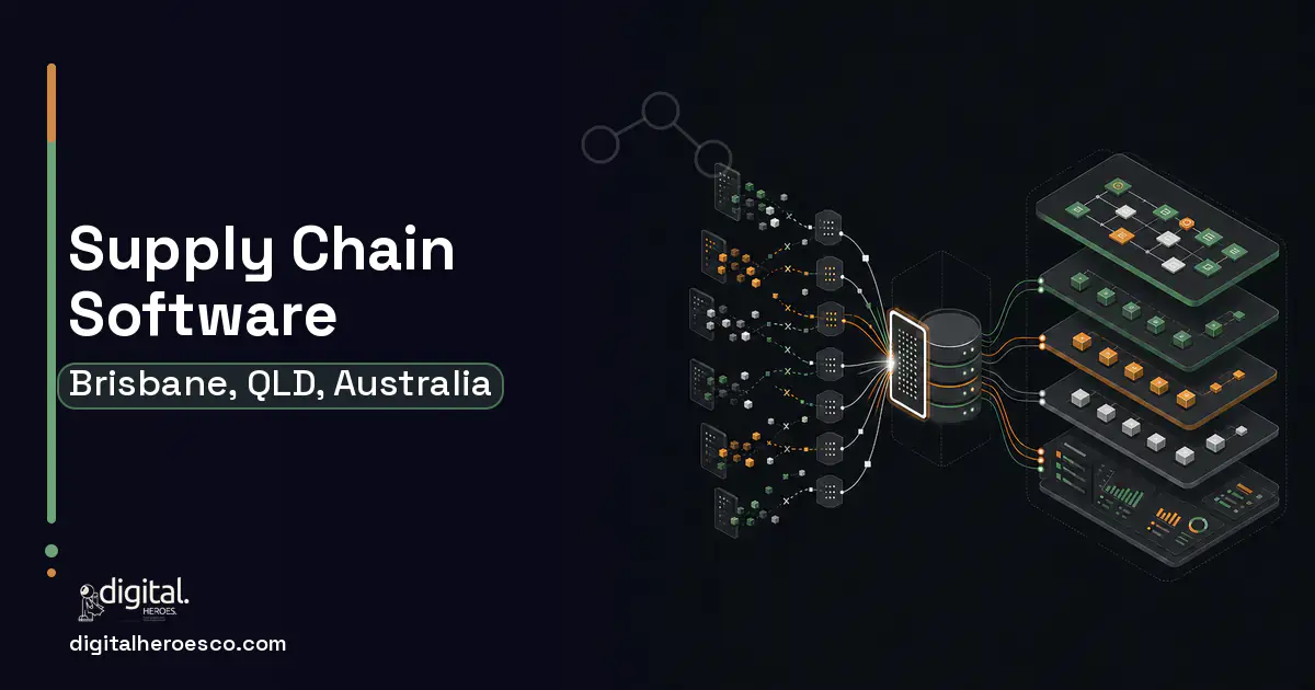 Supply Chain Software workflow illustration for Brisbane, QLD, Australia.