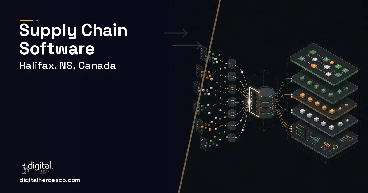 Supply Chain Software workflow illustration for Halifax, NS, Canada.