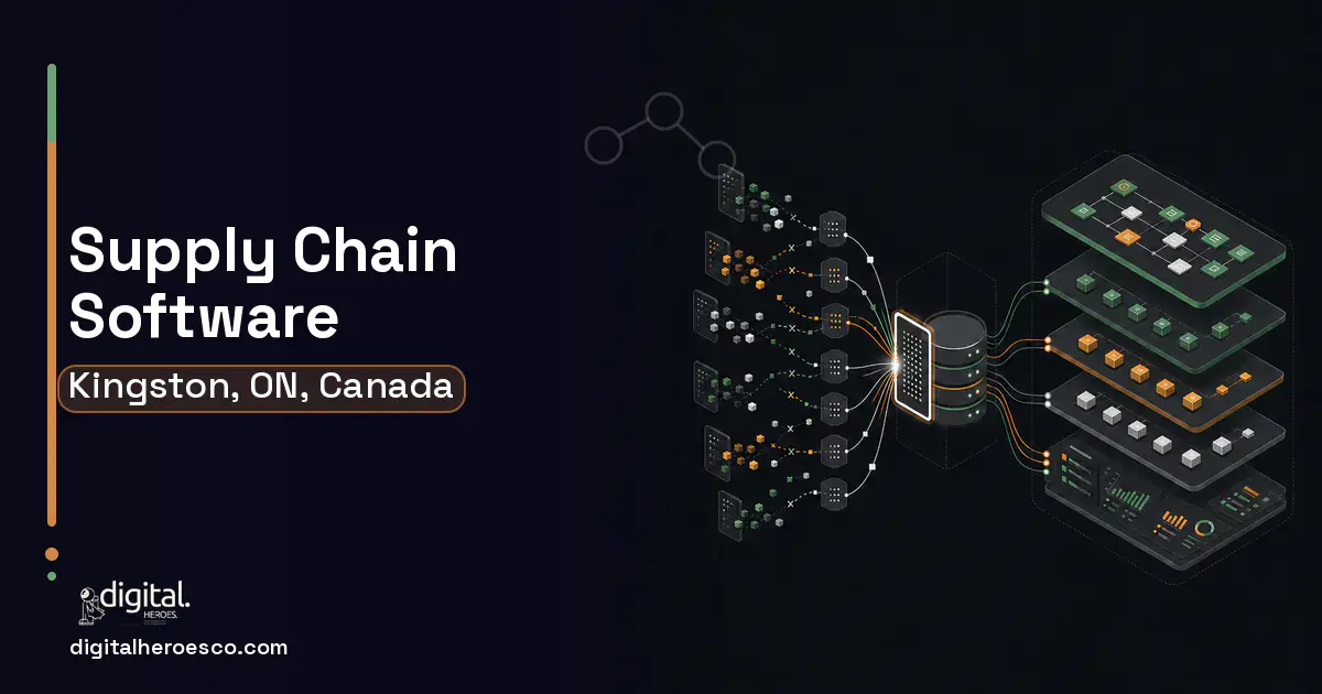 Supply Chain Software workflow illustration for Kingston, ON, Canada.