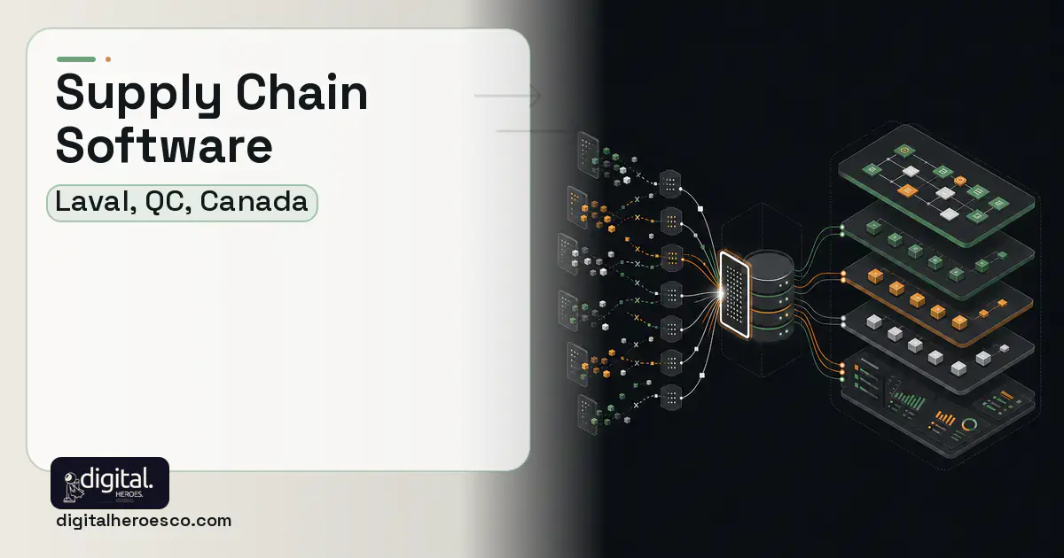 Supply Chain Software workflow illustration for Laval, QC, Canada.