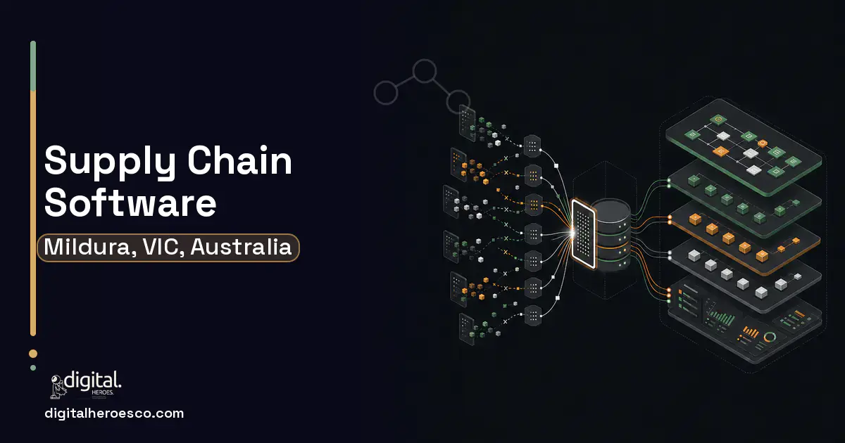 Supply Chain Software workflow illustration for Mildura, VIC, Australia.