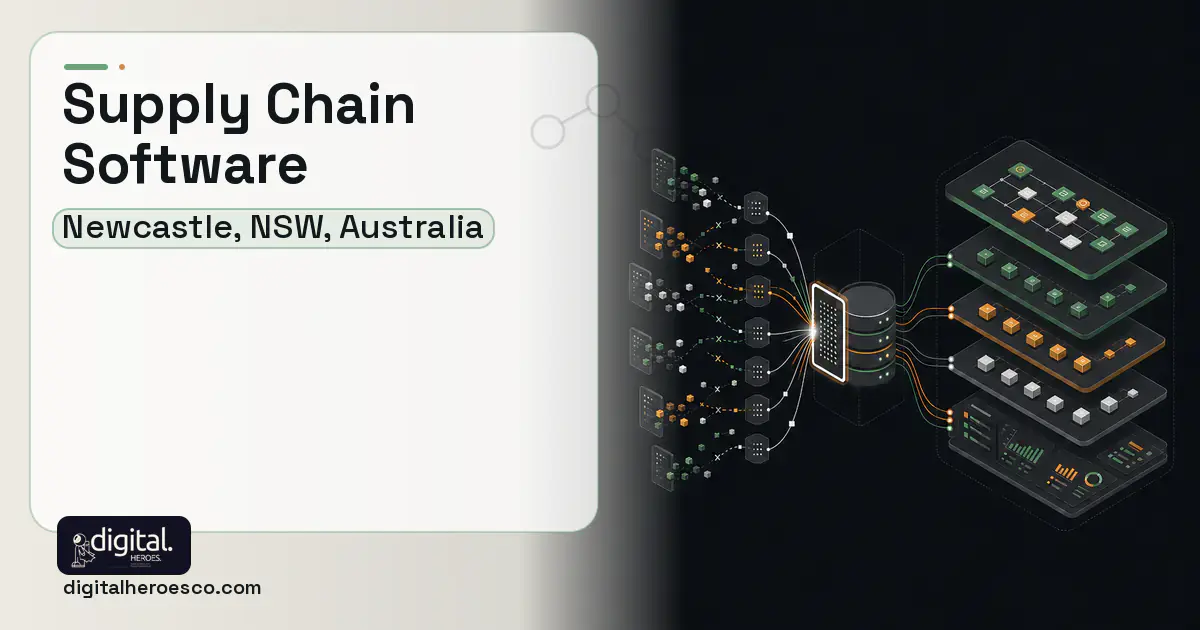 Supply Chain Software workflow illustration for Newcastle, NSW, Australia.