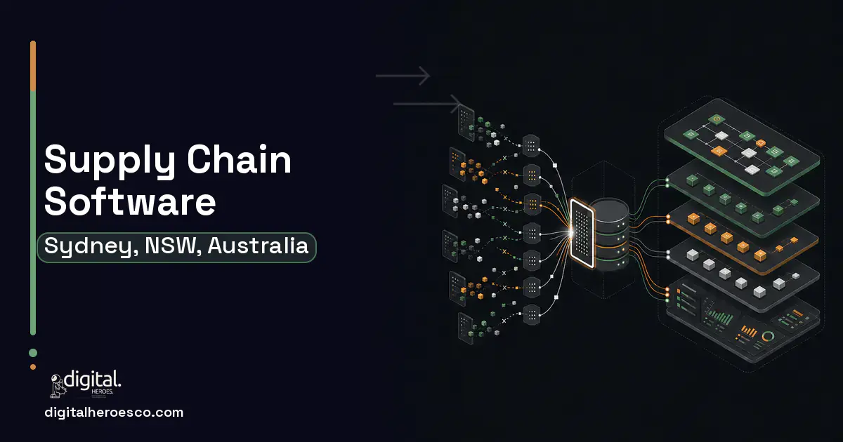 Supply Chain Software workflow illustration for Sydney, NSW, Australia.
