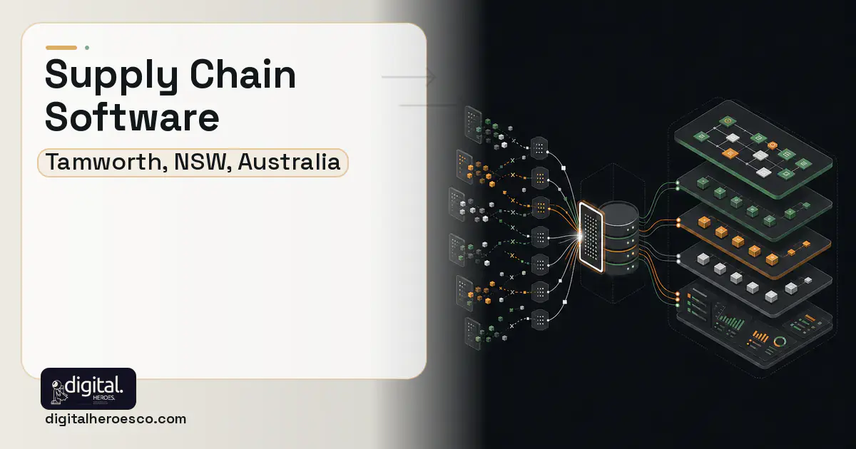 Supply Chain Software workflow illustration for Tamworth, NSW, Australia.