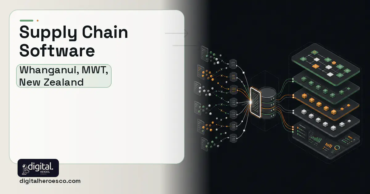 Supply Chain Software workflow illustration for Whanganui, MWT, New Zealand.