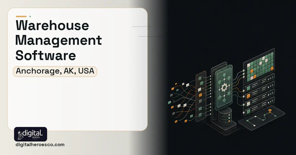 Warehouse Management Software workflow illustration for Anchorage, AK, USA.
