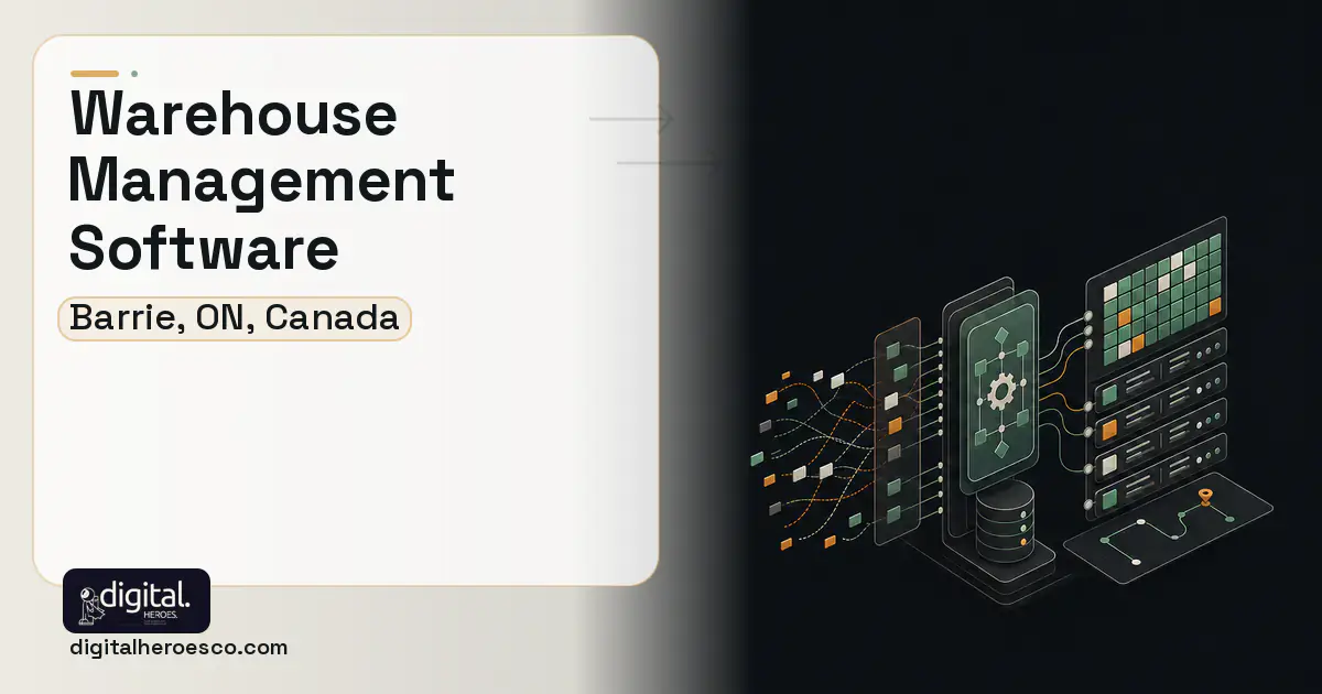 Warehouse Management Software workflow illustration for Barrie, ON, Canada.