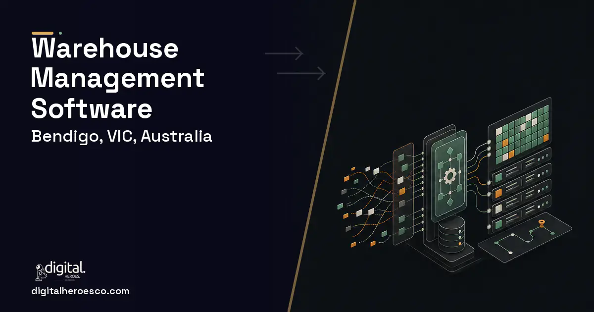 Warehouse Management Software workflow illustration for Bendigo, VIC, Australia.
