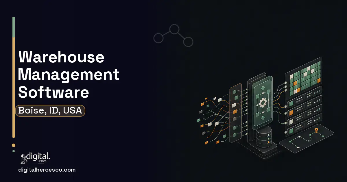Warehouse Management Software workflow illustration for Boise, ID, USA.
