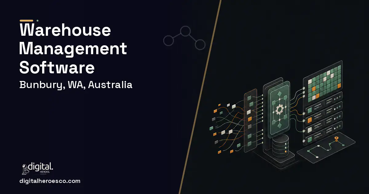 Warehouse Management Software workflow illustration for Bunbury, WA, Australia.