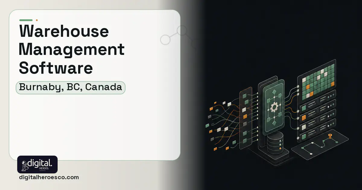 Warehouse Management Software workflow illustration for Burnaby, BC, Canada.