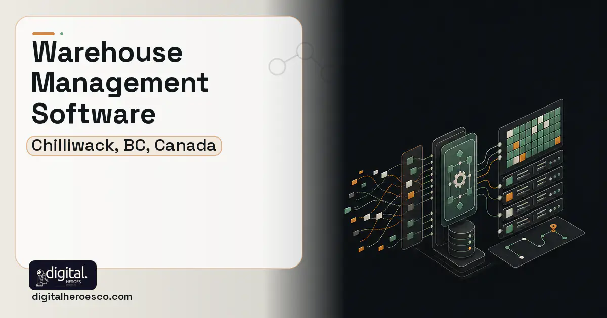 Warehouse Management Software workflow illustration for Chilliwack, BC, Canada.