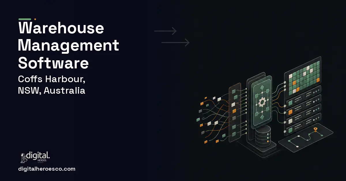 Warehouse Management Software workflow illustration for Coffs Harbour, NSW, Australia.