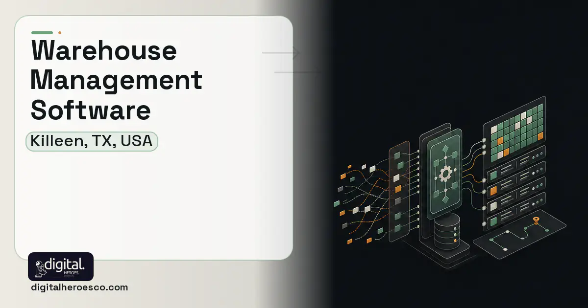 Warehouse Management Software workflow illustration for Killeen, TX, USA.