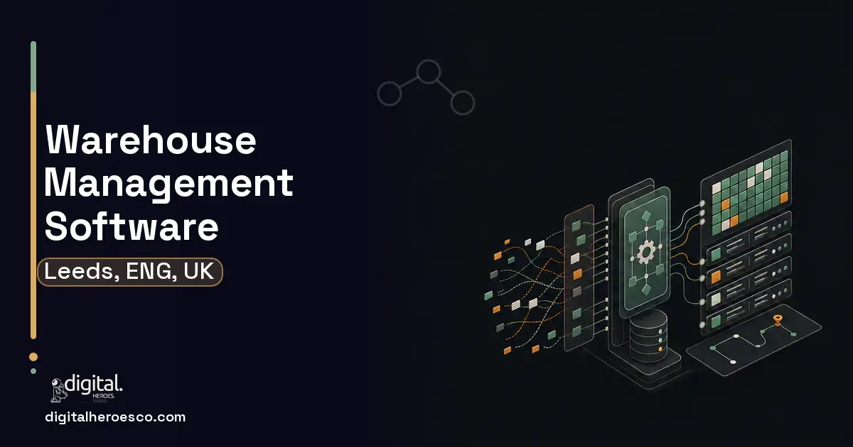 Warehouse Management Software workflow illustration for Leeds, ENG, UK.