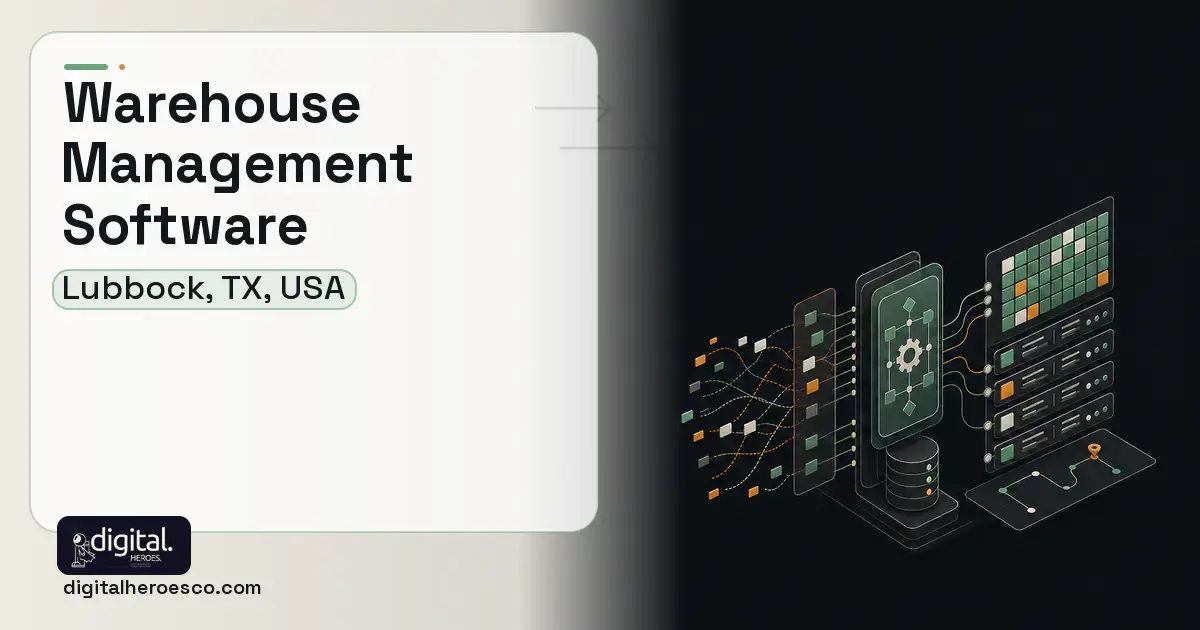 Warehouse Management Software workflow illustration for Lubbock, TX, USA.