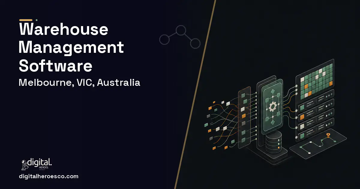 Warehouse Management Software workflow illustration for Melbourne, VIC, Australia.