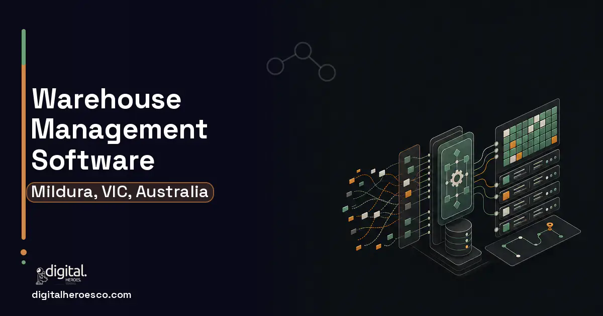 Warehouse Management Software workflow illustration for Mildura, VIC, Australia.