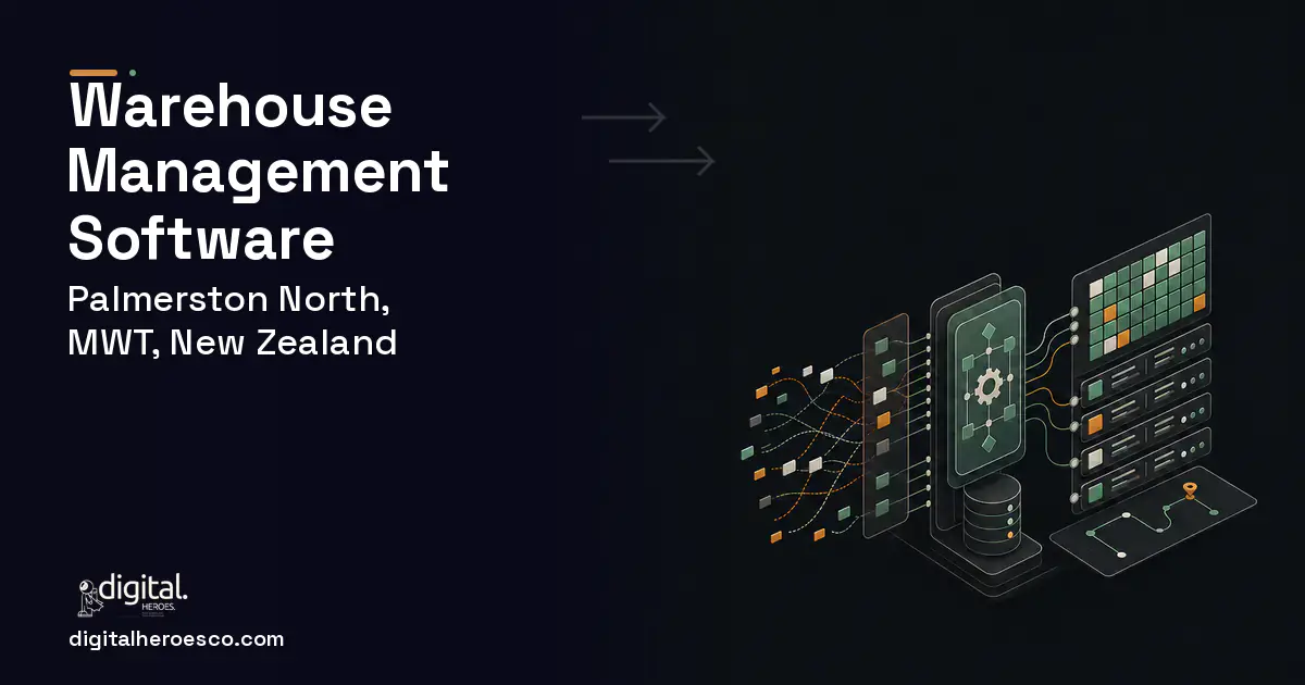 Warehouse Management Software workflow illustration for Palmerston North, MWT, New Zealand.