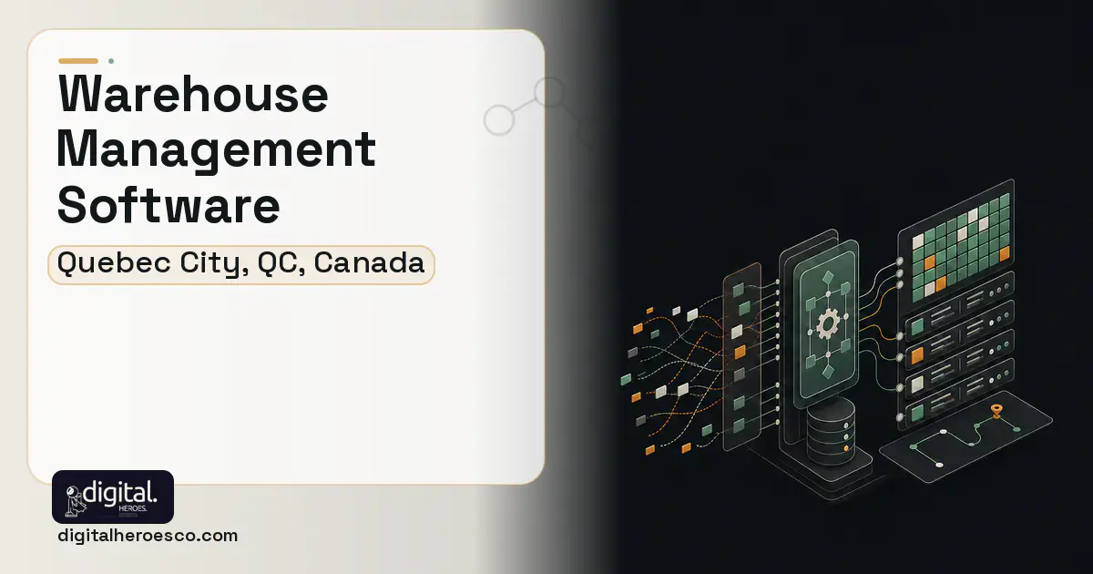 Warehouse Management Software workflow illustration for Quebec City, QC, Canada.