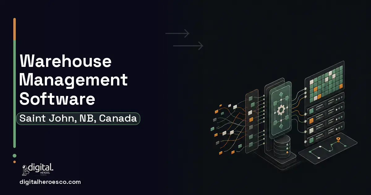 Warehouse Management Software workflow illustration for Saint John, NB, Canada.