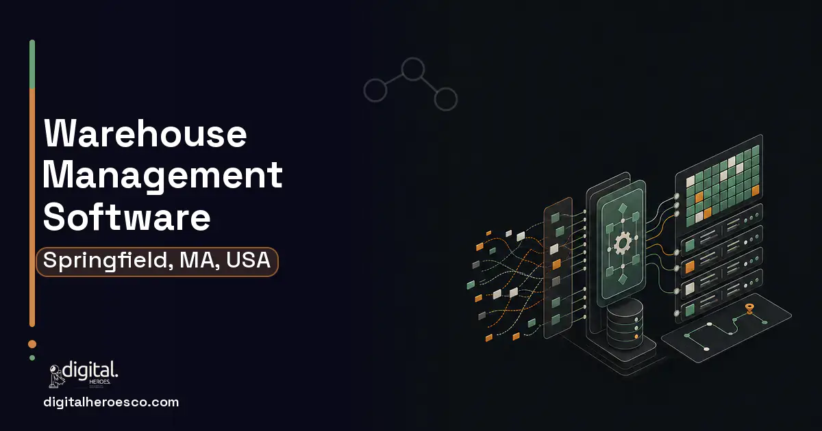 Warehouse Management Software workflow illustration for Springfield, MA, USA.