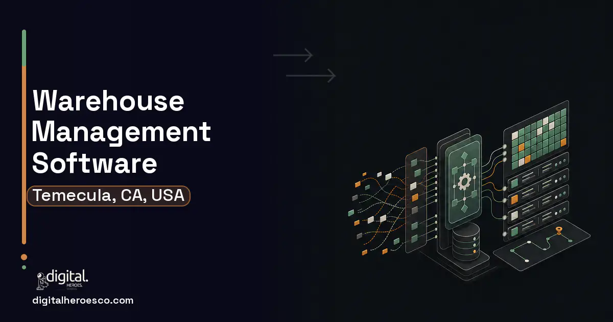 Warehouse Management Software workflow illustration for Temecula, CA, USA.