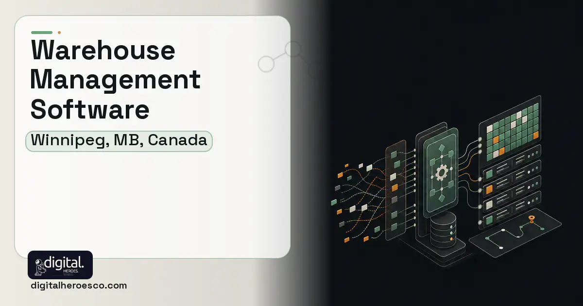 Warehouse Management Software workflow illustration for Winnipeg, MB, Canada.