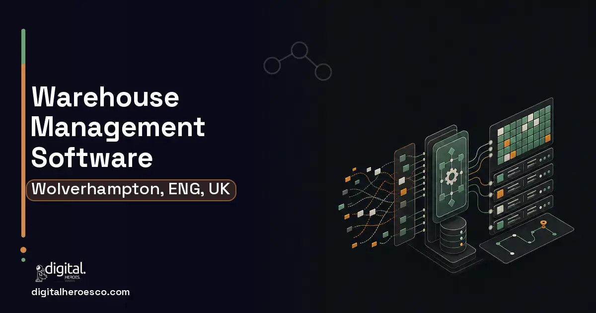 Warehouse Management Software workflow illustration for Wolverhampton, ENG, UK.
