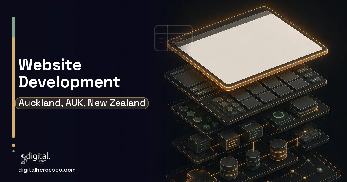 Website Development product interface illustration for Auckland, AUK, New Zealand.