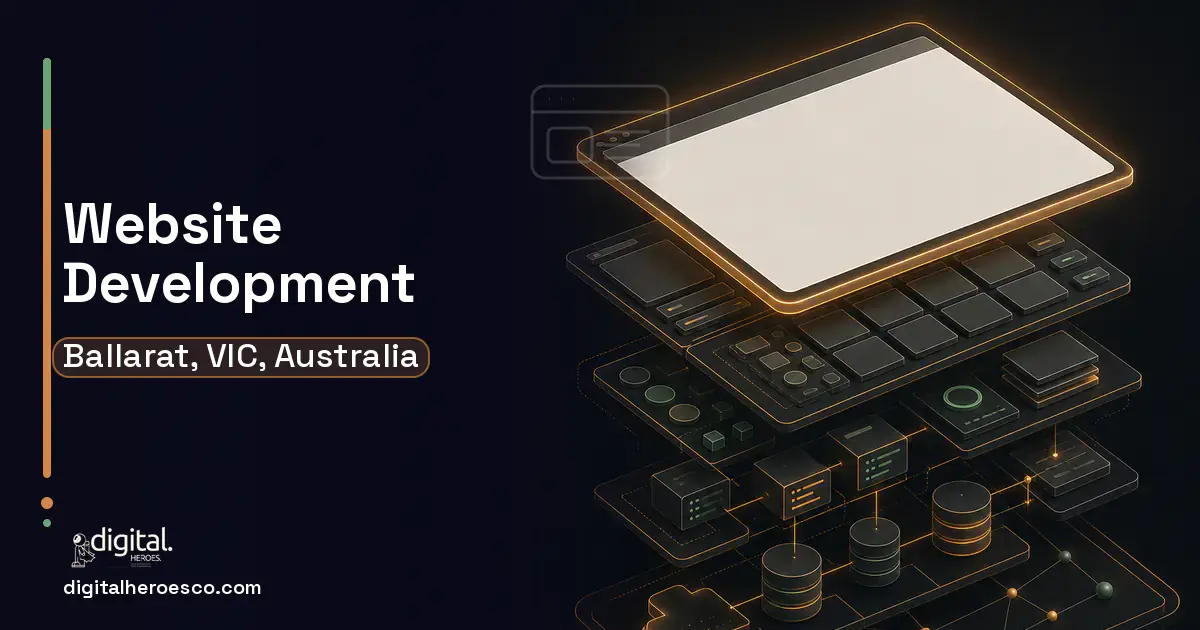 Website Development product interface illustration for Ballarat, VIC, Australia.