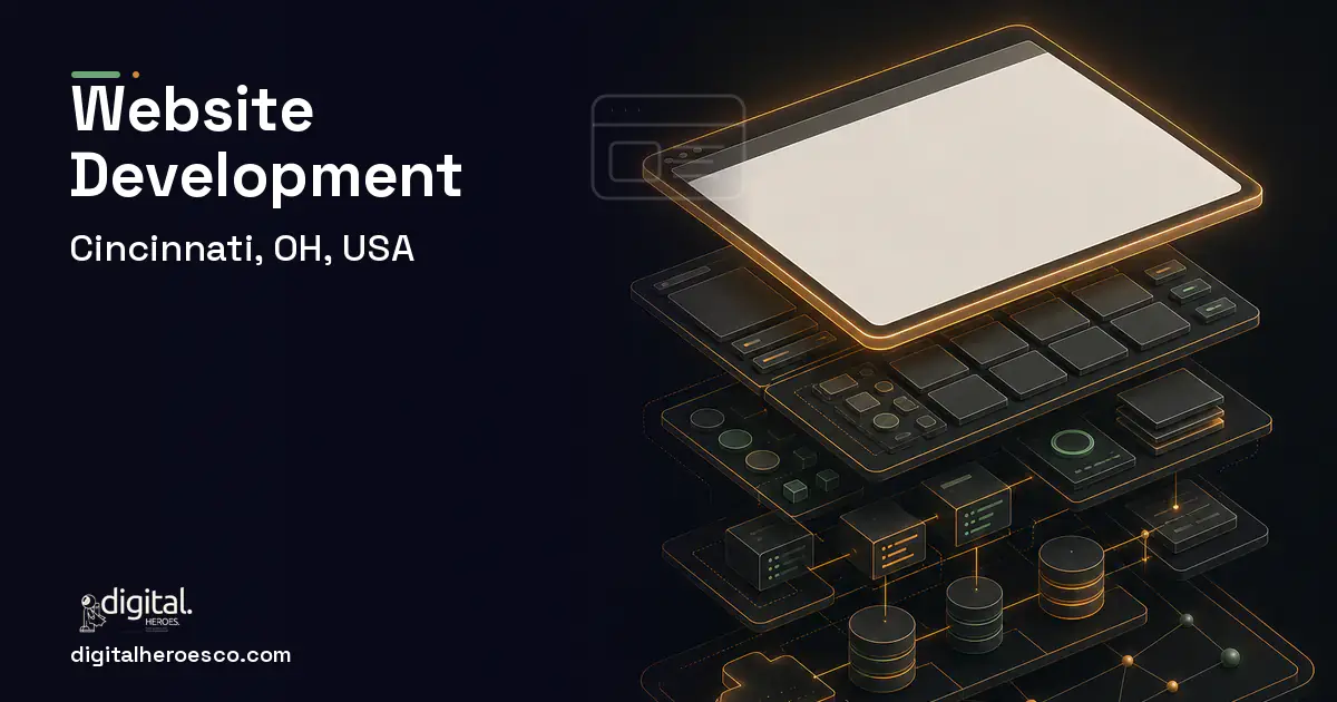 Website Development product interface illustration for Cincinnati, OH, USA.