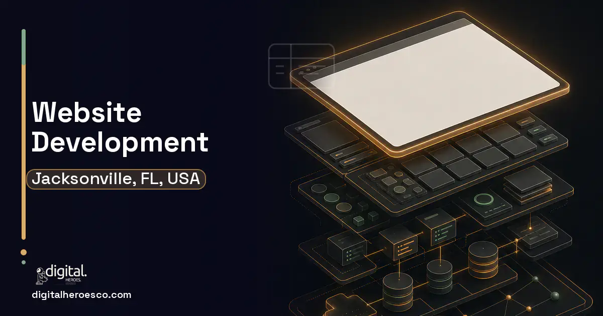 Website Development product interface illustration for Jacksonville, FL, USA.