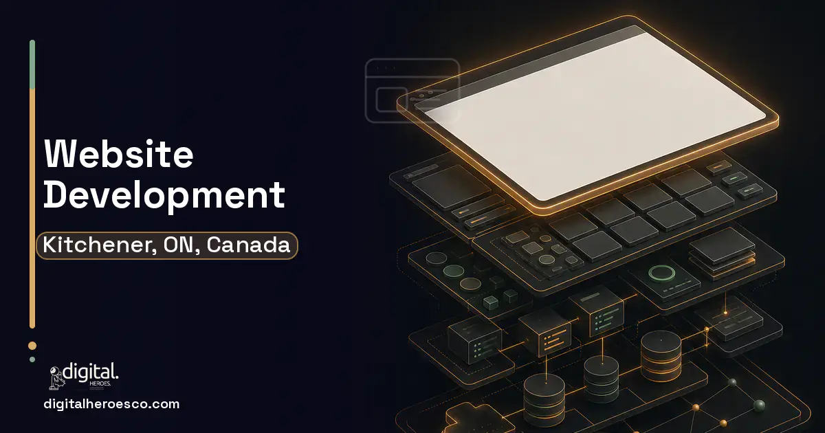 Website Development product interface illustration for Kitchener, ON, Canada.