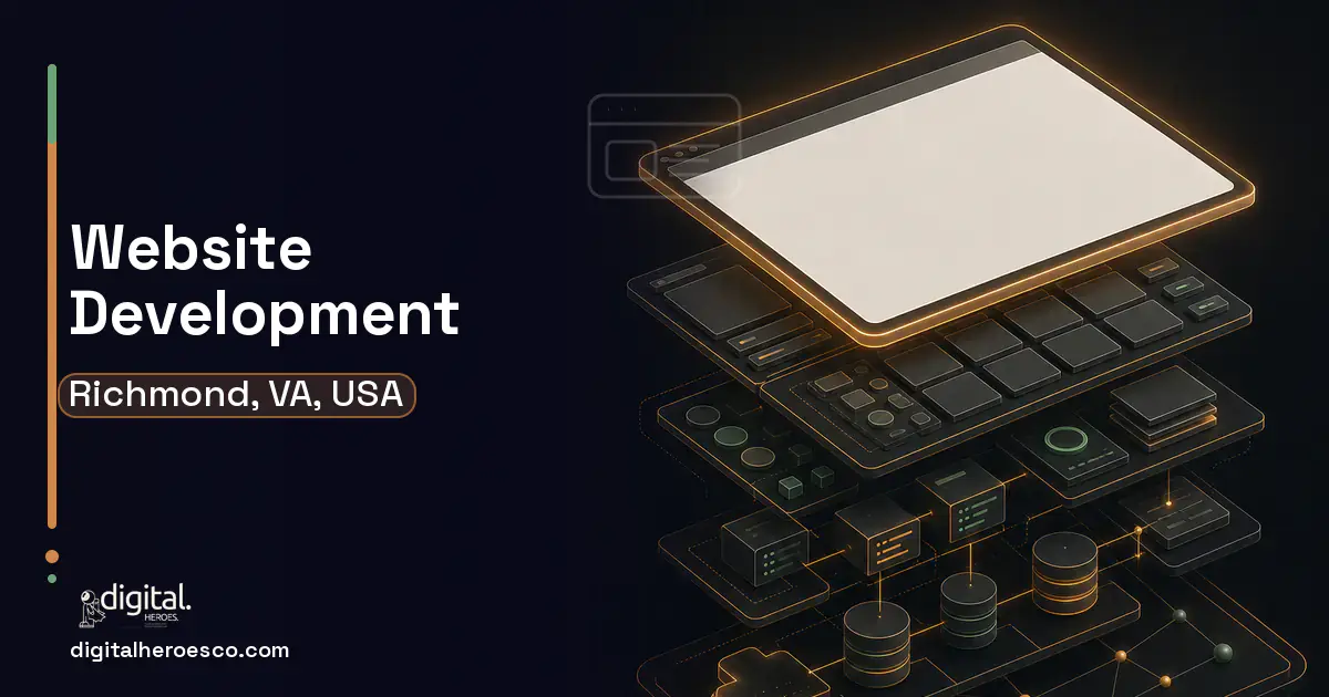 Website Development product interface illustration for Richmond, VA, USA.
