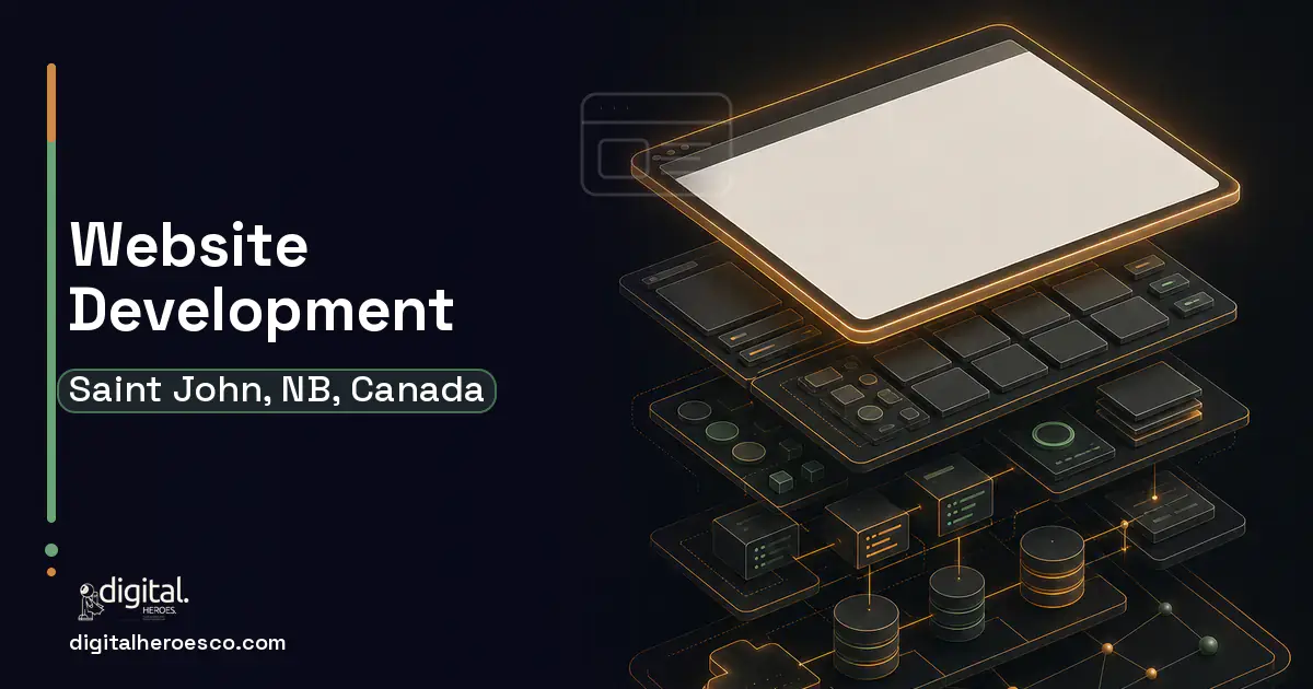 Website Development product interface illustration for Saint John, NB, Canada.