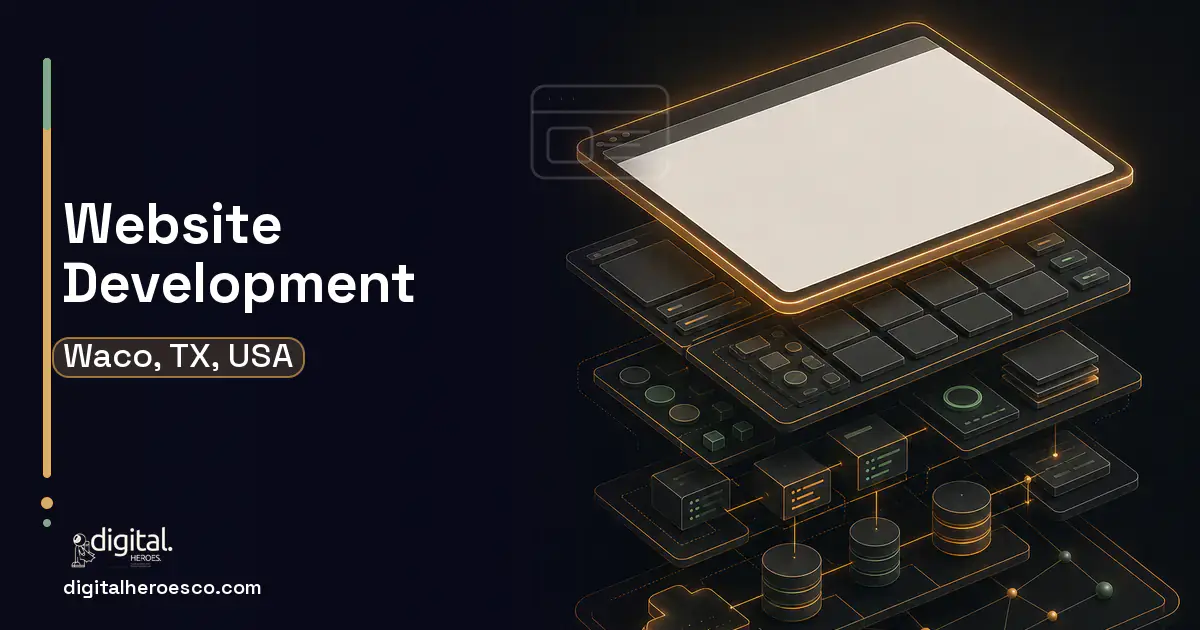 Website Development product interface illustration for Waco, TX, USA.