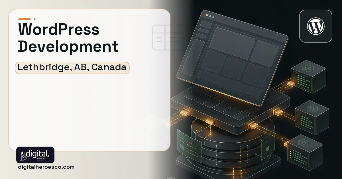 WordPress Development product interface illustration for Lethbridge, AB, Canada.
