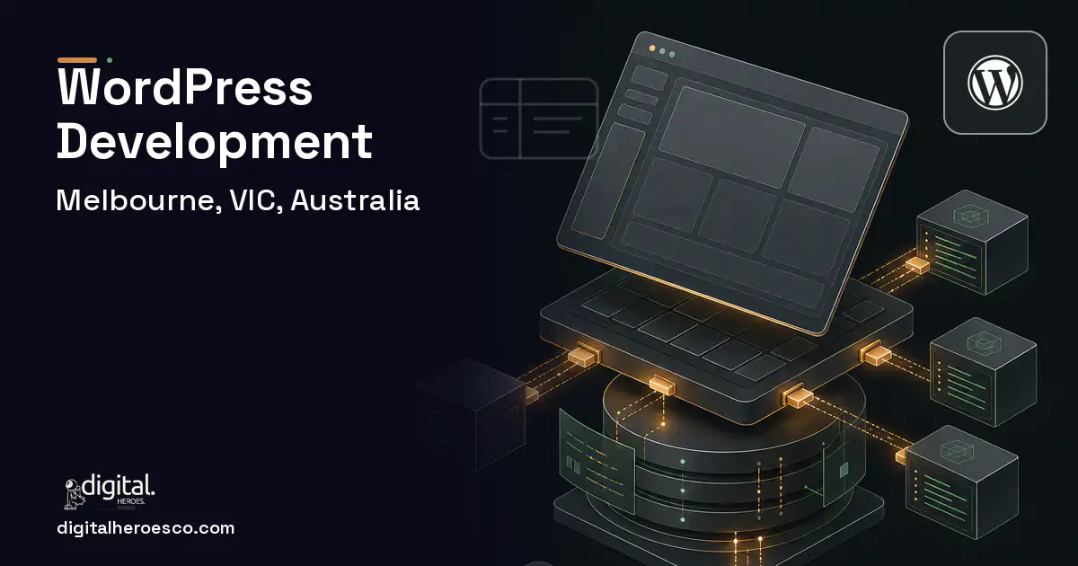 WordPress Development product interface illustration for Melbourne, VIC, Australia.