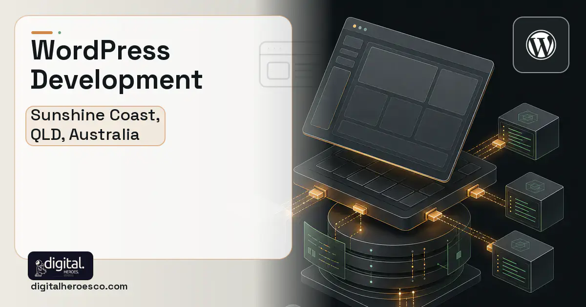 WordPress Development product interface illustration for Sunshine Coast, QLD, Australia.